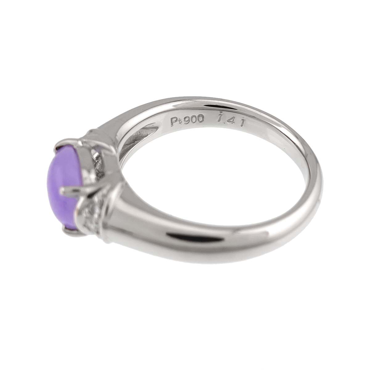 Jade 1.41ct Diamond 0.05ct Ring Pt Platinum size6-6.25(US)