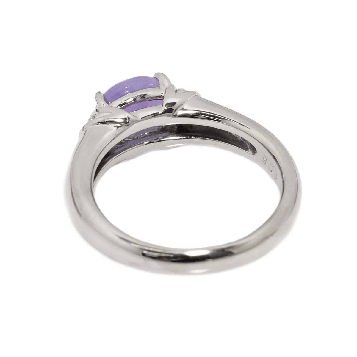 Jade 1.41ct Diamond 0.05ct Ring Pt Platinum size6-6.25(US)