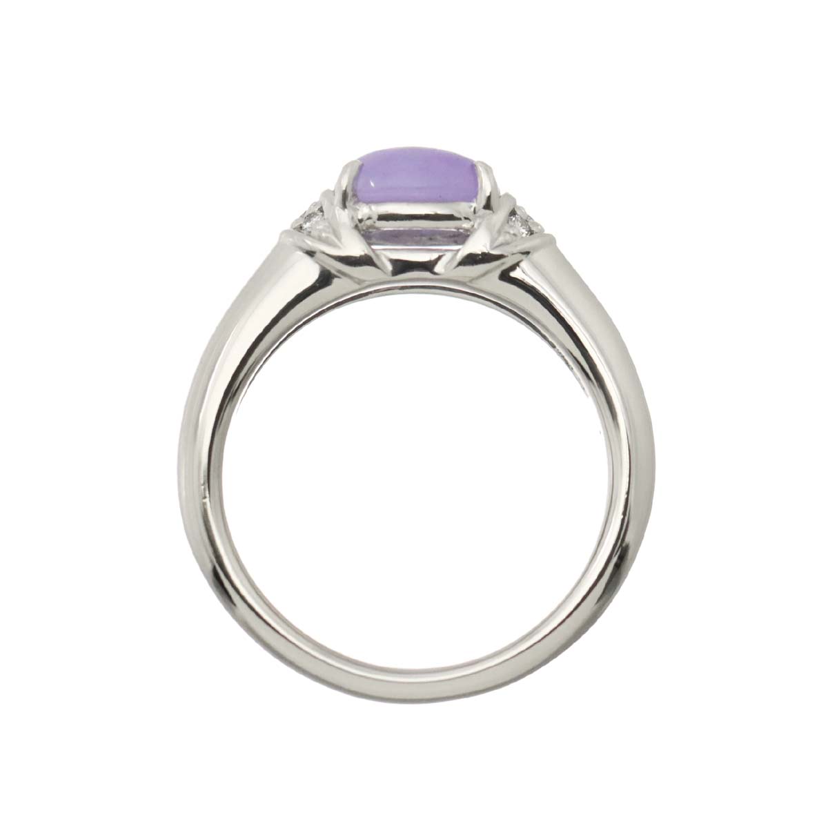 Jade 1.41ct Diamond 0.05ct Ring Pt Platinum size6-6.25(US)