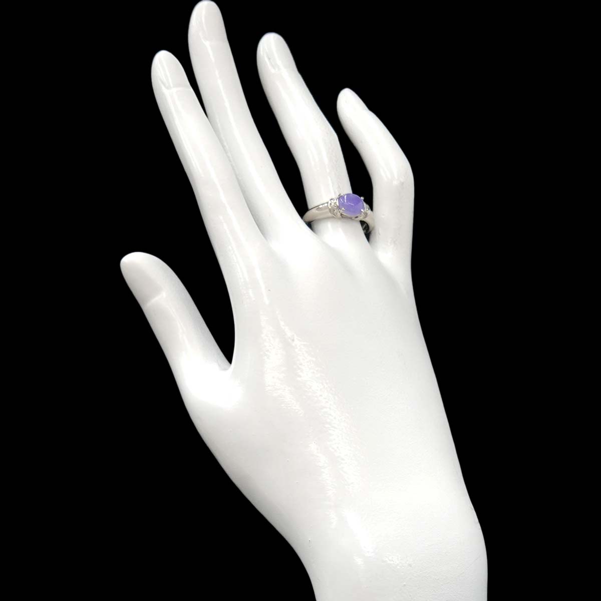 Jade 1.41ct Diamond 0.05ct Ring Pt Platinum size6-6.25(US)