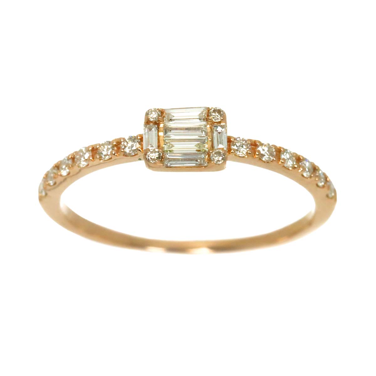 Diamond 0.20ct Ring 18K PG Pink Gold 750 Size4.75-5(US)