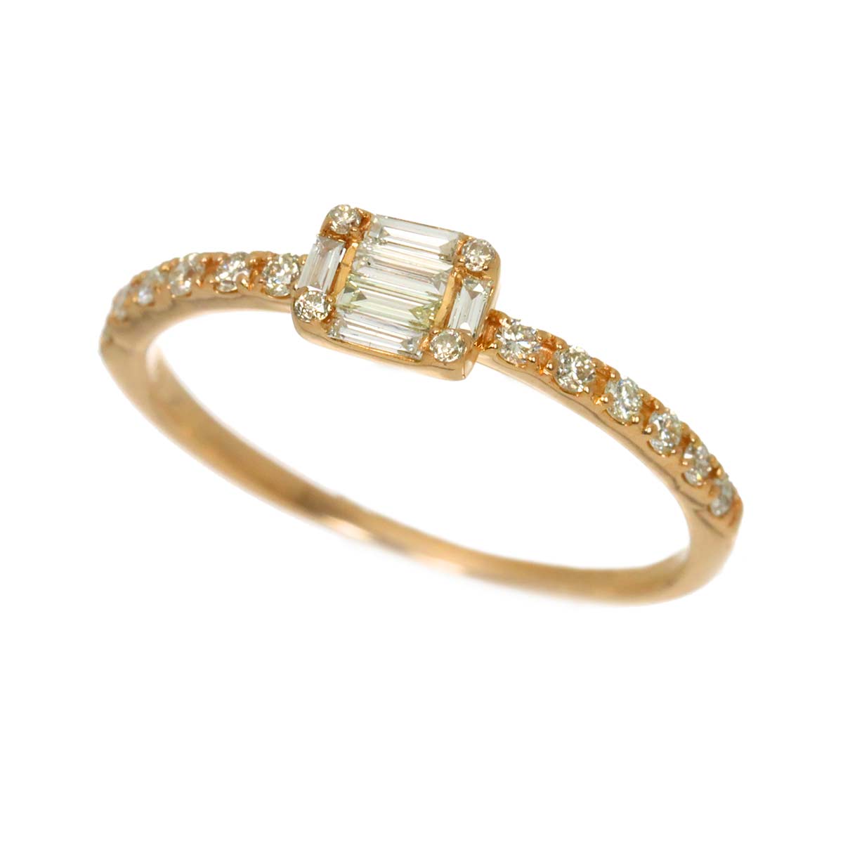 Diamond 0.20ct Ring 18K PG Pink Gold 750 Size4.75-5(US)