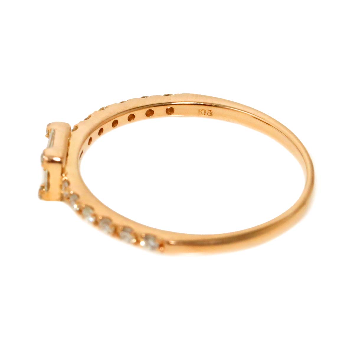 Diamond 0.20ct Ring 18K PG Pink Gold 750 Size4.75-5(US)