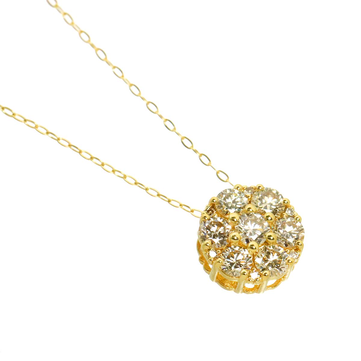 Diamond 0.50ct Necklace 18K YG Yellow Gold 750