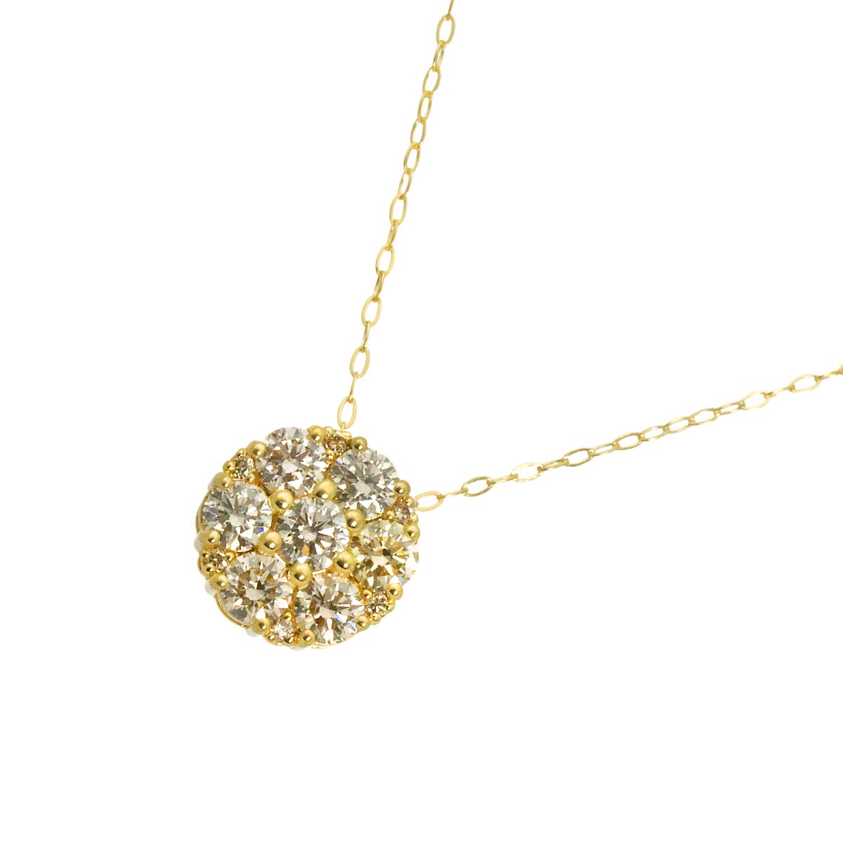 Diamond 0.50ct Necklace 18K YG Yellow Gold 750