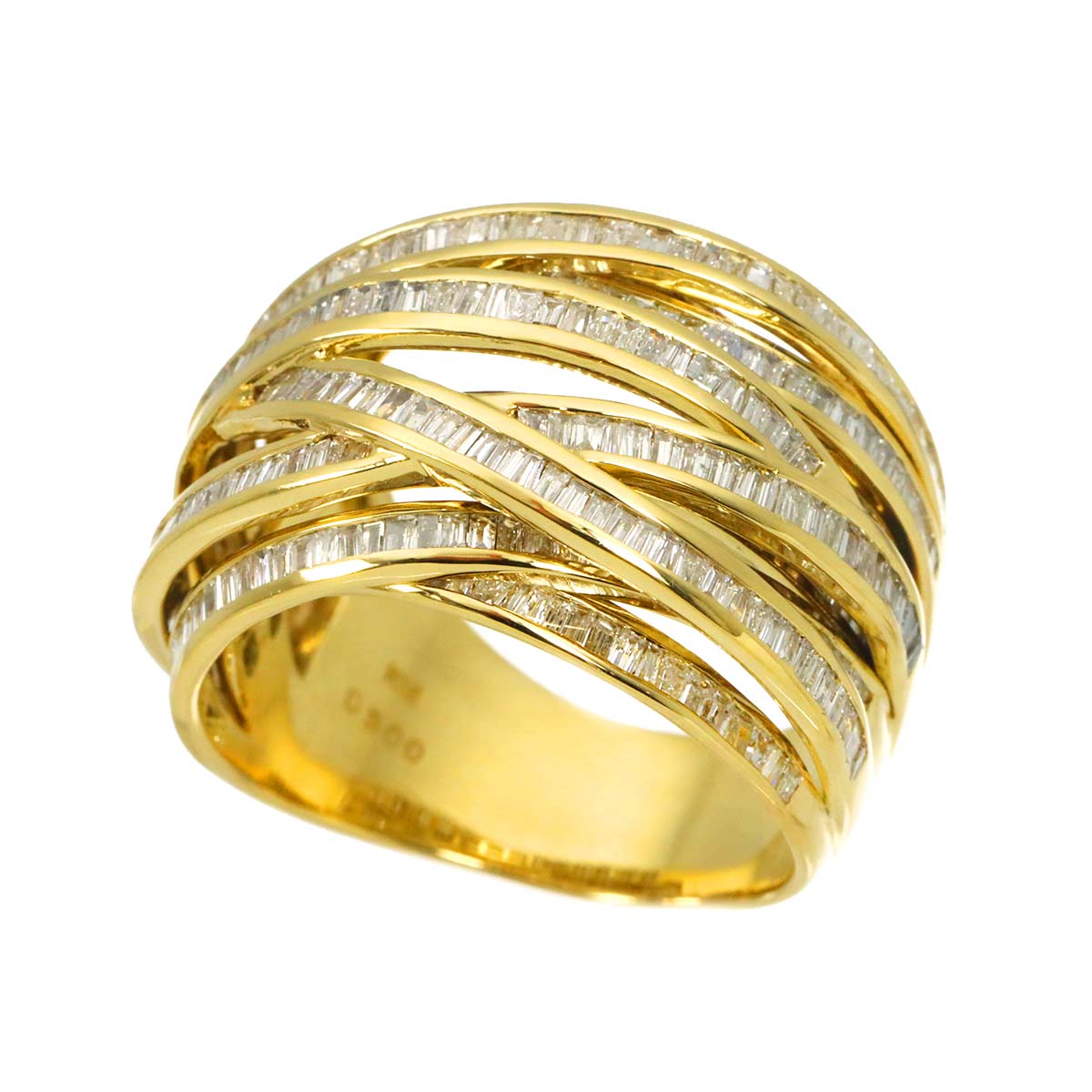 Diamond 3.00ct Ring 18K YG Yellow Gold 750 Size7.75-8(US)