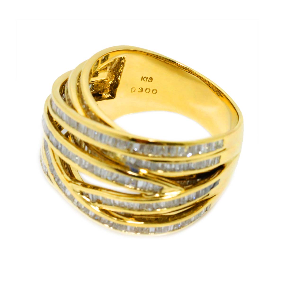 Diamond 3.00ct Ring 18K YG Yellow Gold 750 Size7.75-8(US)