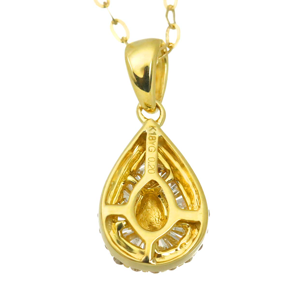 Diamond 0.20ct Necklace 18K YG Yellow Gold 750