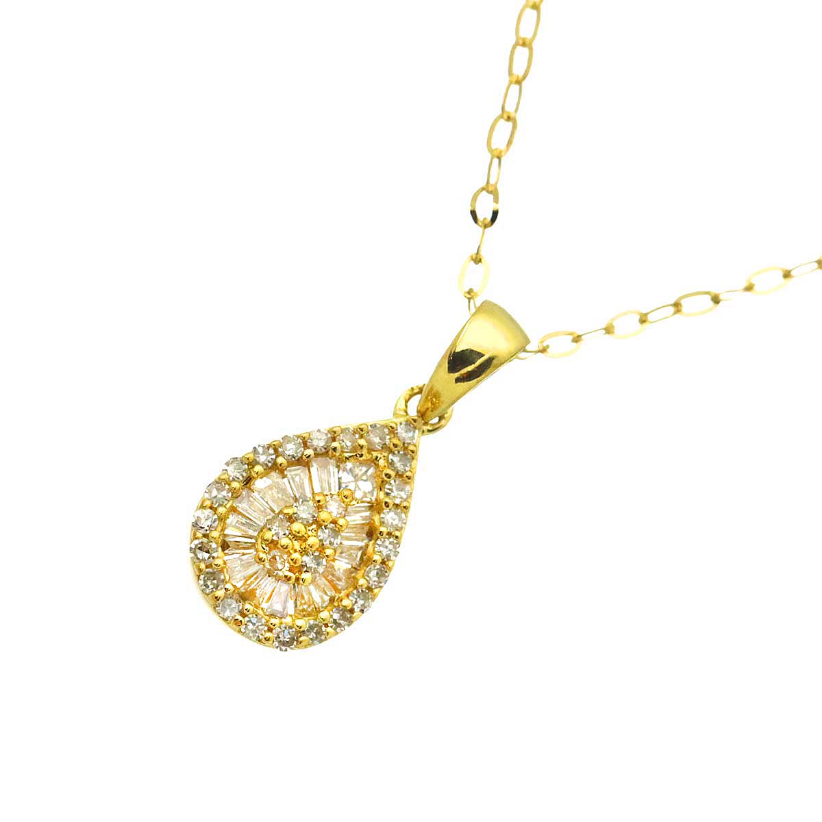 Diamond 0.20ct Necklace 18K YG Yellow Gold 750