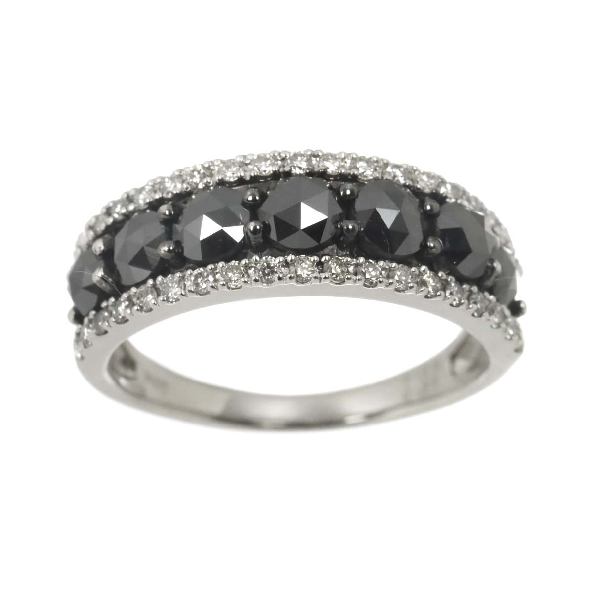 Black Diamond 1.39ct Diamond 0.31ct Ring Pt Platinum size6.25-6.5(US)