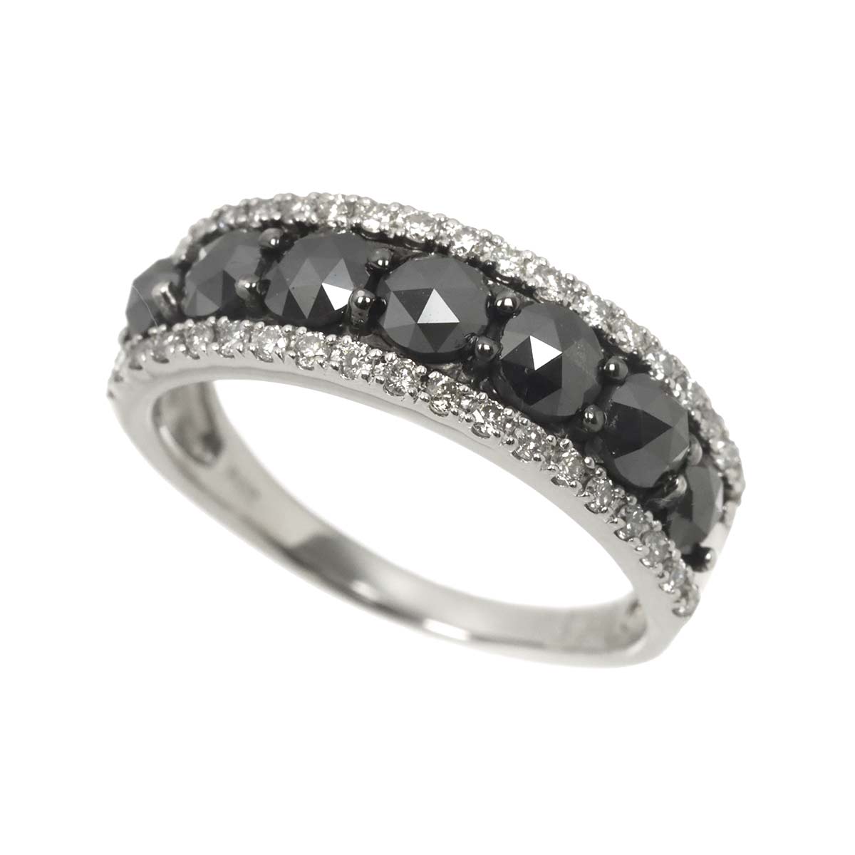 Black Diamond 1.39ct Diamond 0.31ct Ring Pt Platinum size6.25-6.5(US)