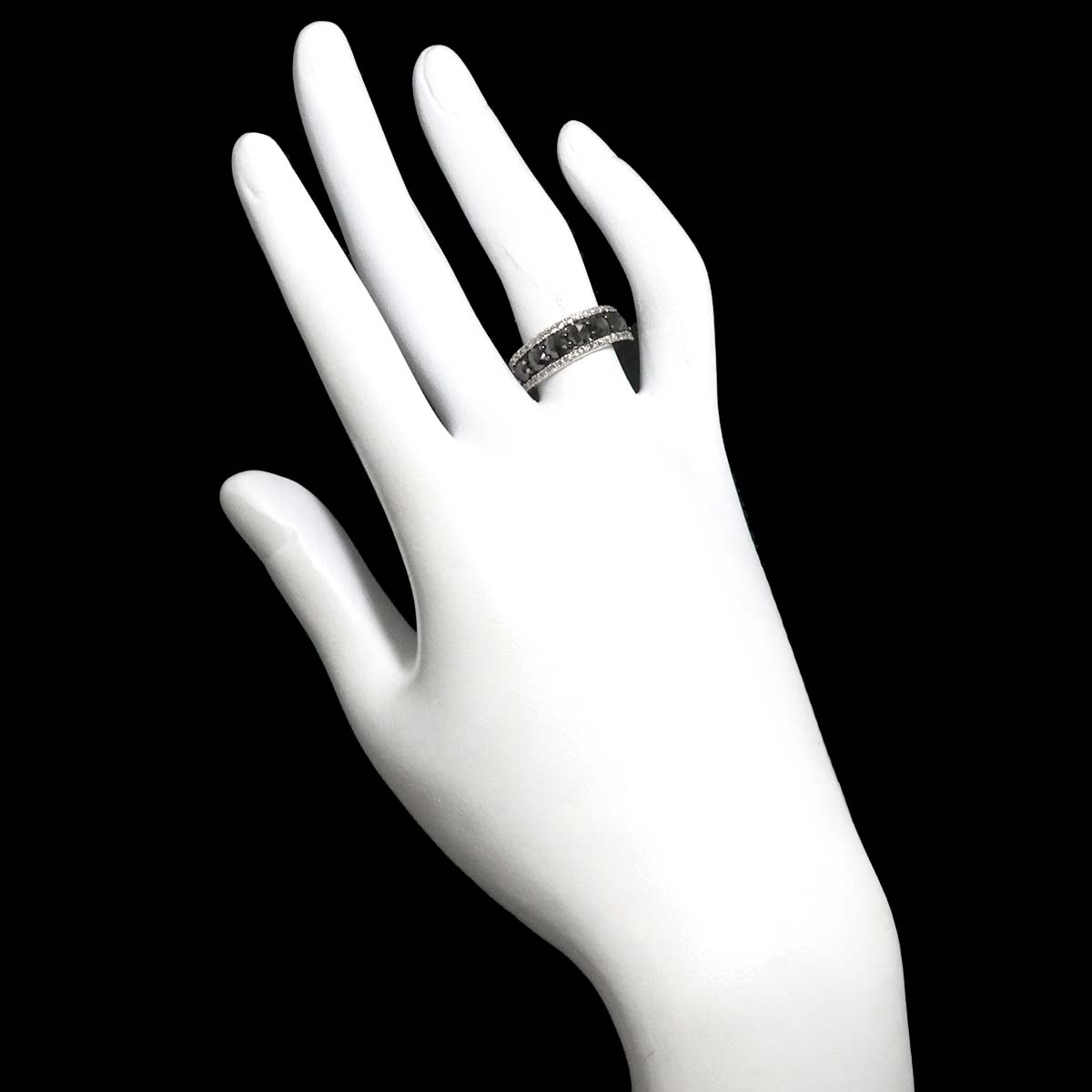 Black Diamond 1.39ct Diamond 0.31ct Ring Pt Platinum size6.25-6.5(US)