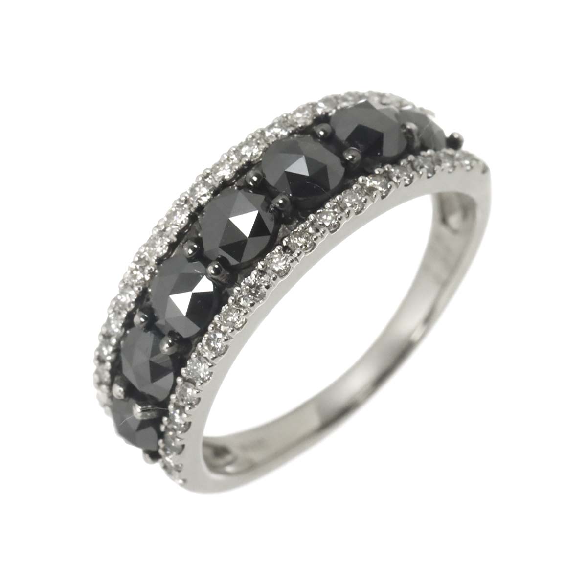Black Diamond 1.39ct Diamond 0.31ct Ring Pt Platinum size6.25-6.5(US)