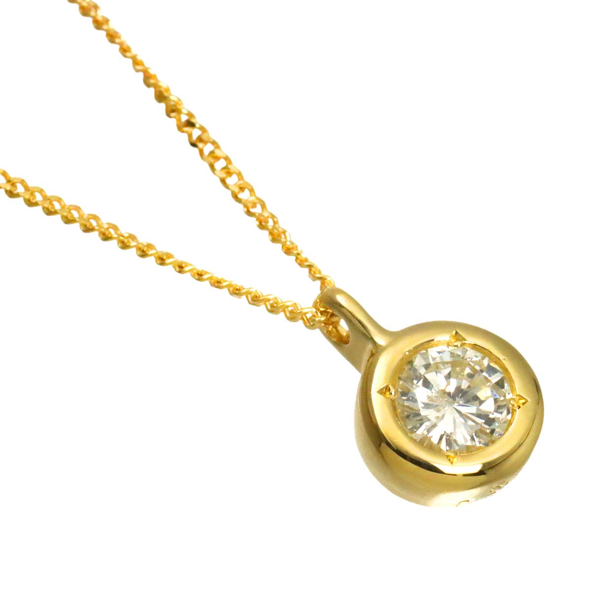 Diamond 0.30ct Necklace 18K YG Yellow Gold 750