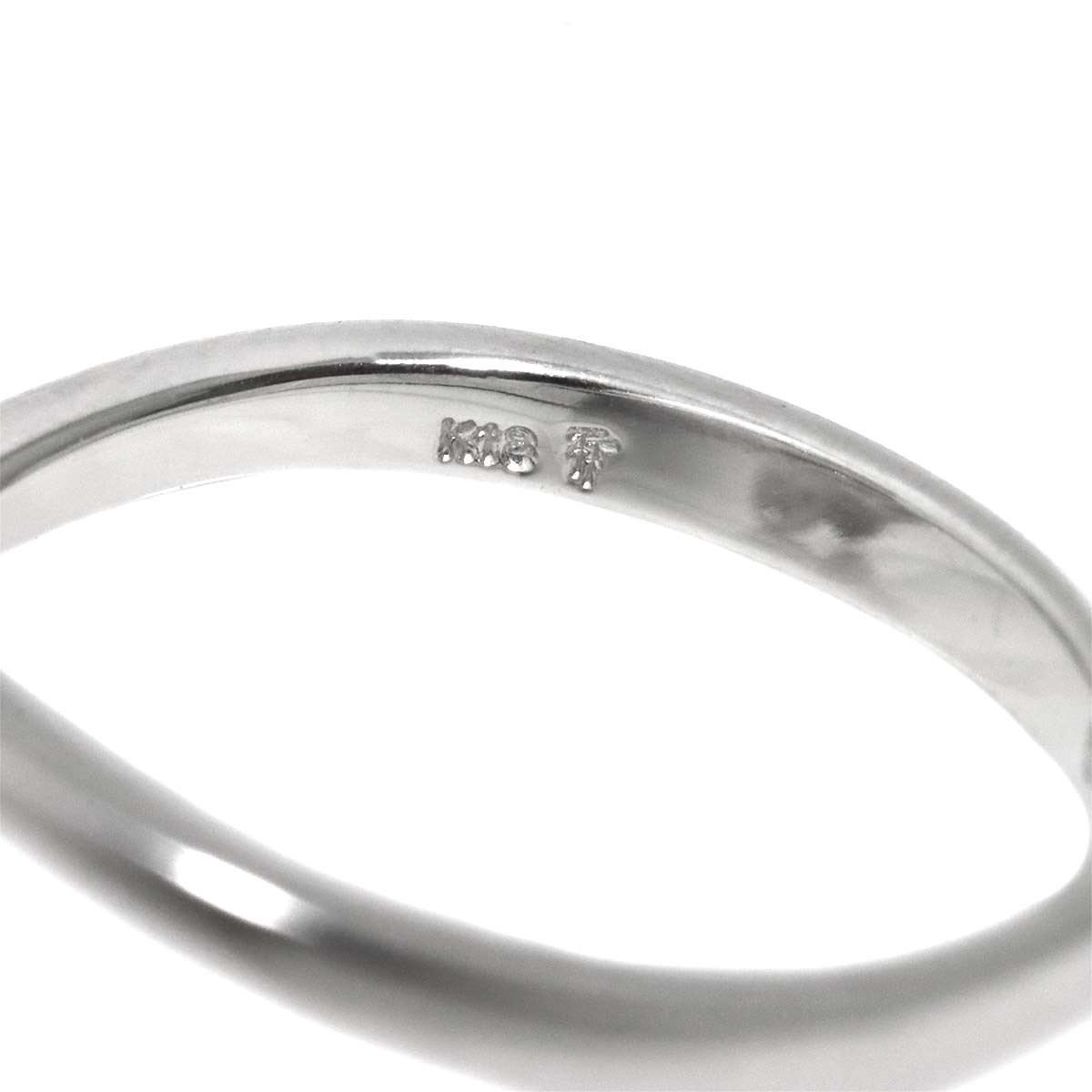Diamond 0.13ct Ring 18K K18 WG White Gold size6.25-6.5(US)