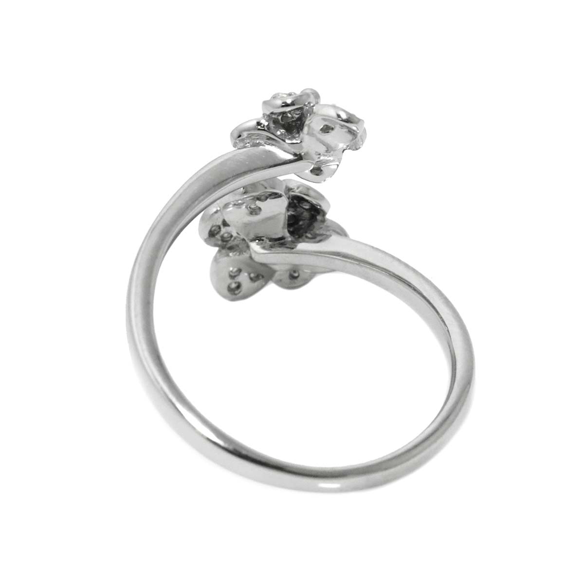 Diamond 0.13ct Ring 18K K18 WG White Gold size6.25-6.5(US)