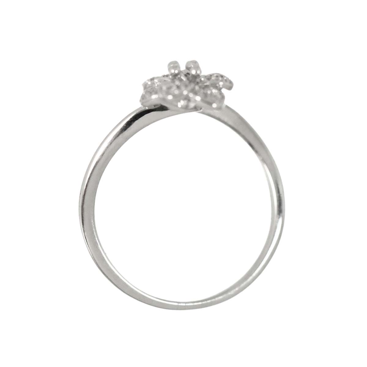 Diamond 0.13ct Ring 18K K18 WG White Gold size6.25-6.5(US)