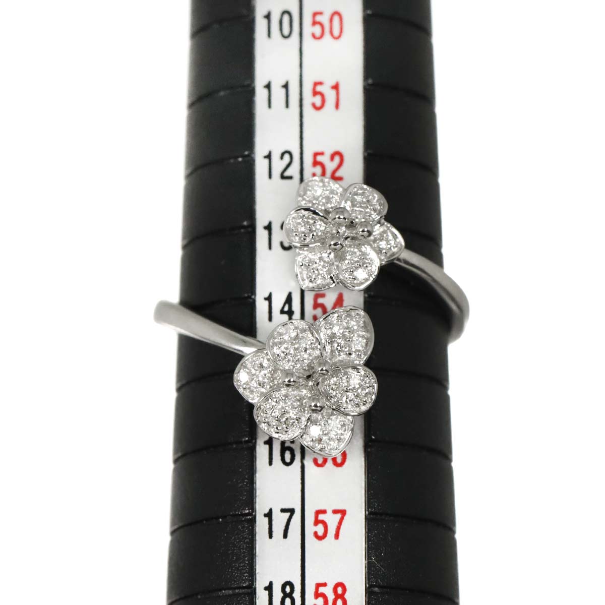 Diamond 0.13ct Ring 18K K18 WG White Gold size6.25-6.5(US)