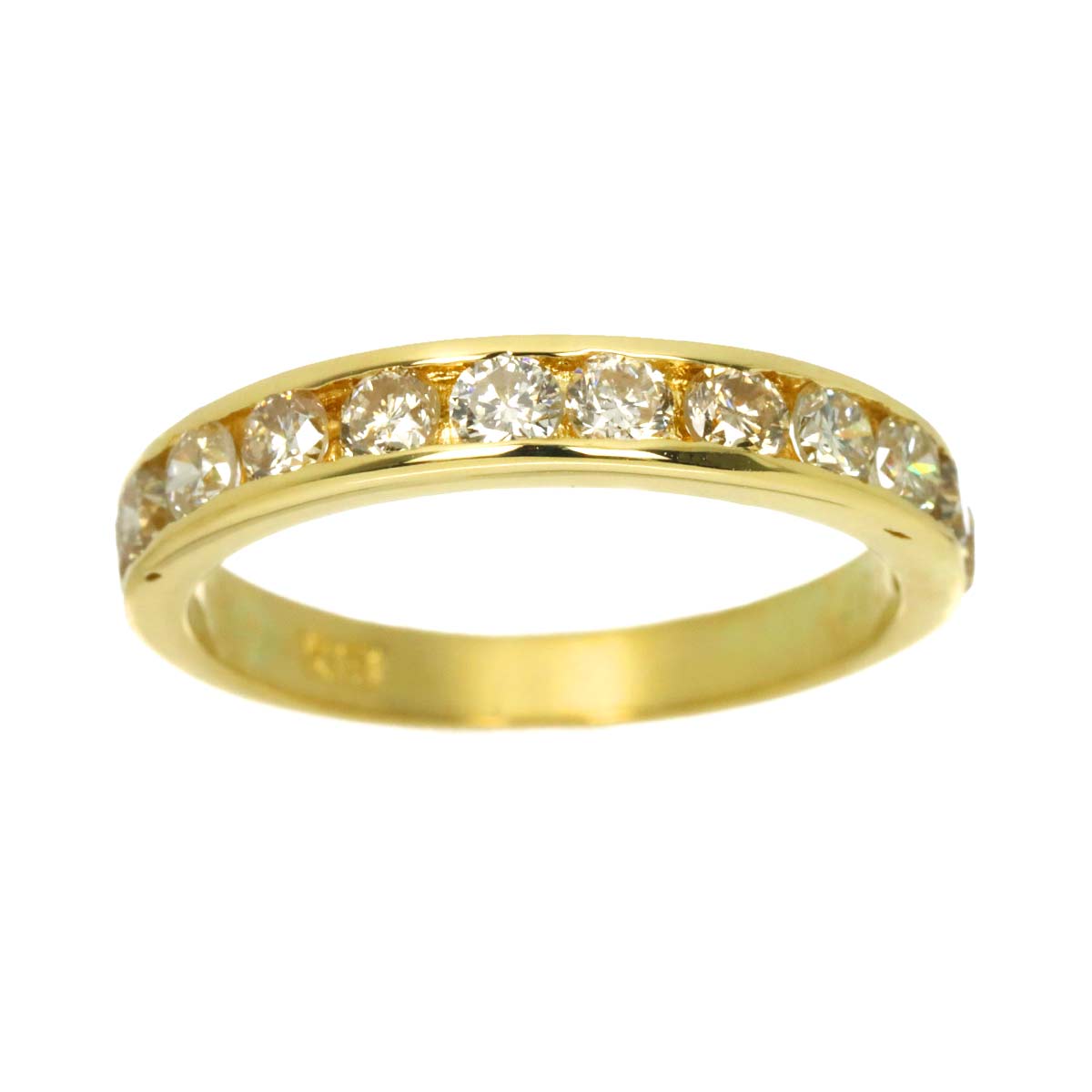 Diamond 0.87ct Ring 18K YG Yellow Gold 750 Size5.5-5.75(US)