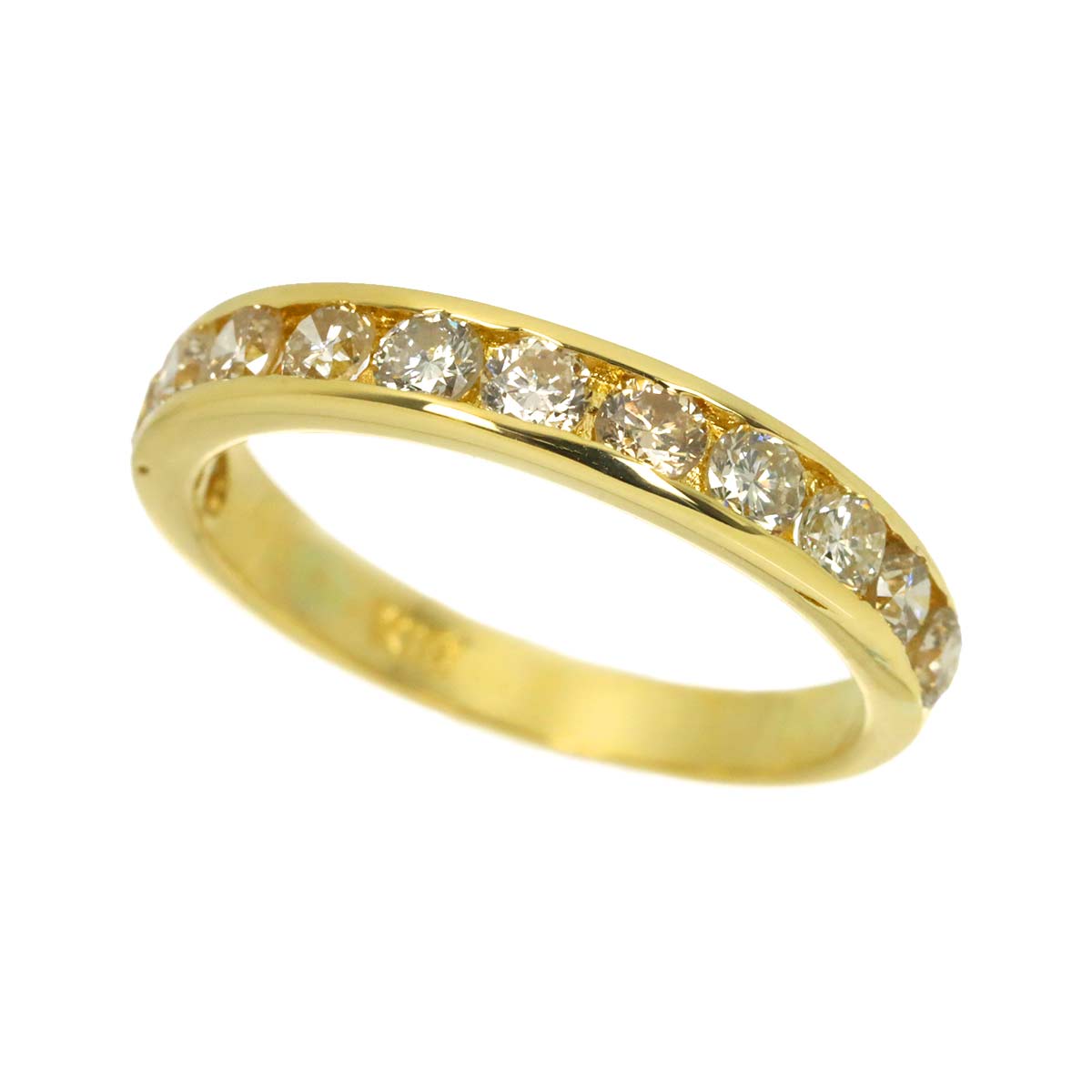 Diamond 0.87ct Ring 18K YG Yellow Gold 750 Size5.5-5.75(US)