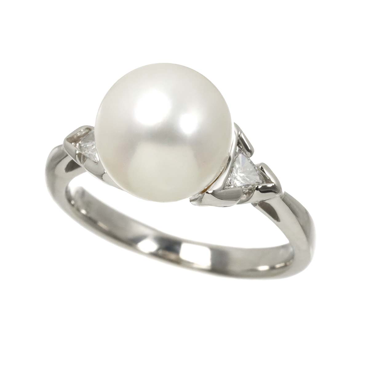 South Sea pearl 10.1mm Diamond Ring Pt Platinum Size6.75-7.25(US)