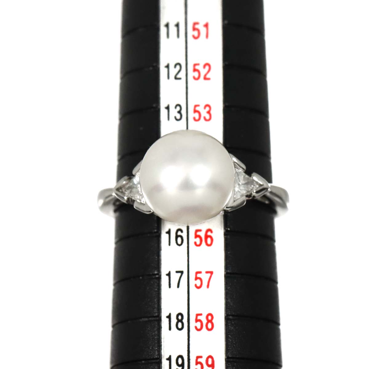 South Sea pearl 10.1mm Diamond Ring Pt Platinum Size6.75-7.25(US)