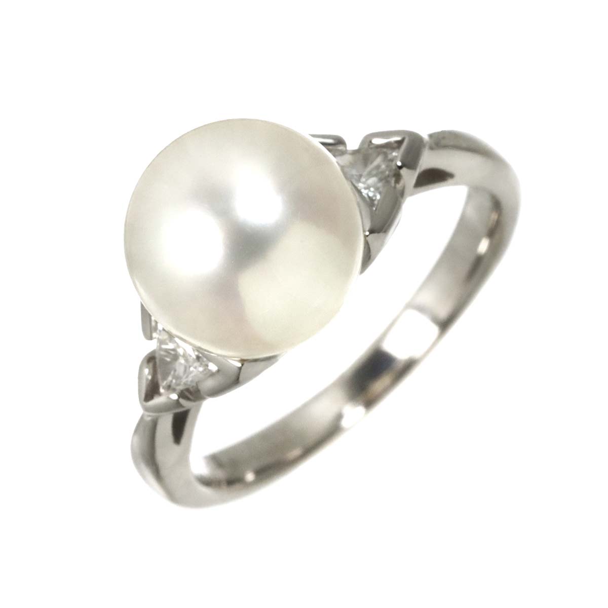 South Sea pearl 10.1mm Diamond Ring Pt Platinum Size6.75-7.25(US)