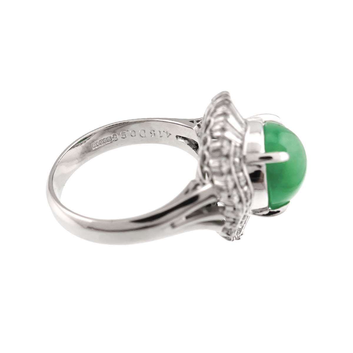 Jade 4.15ct Diamond 0.96ct Ring Pt Platinum size6.25-6.5(US)
