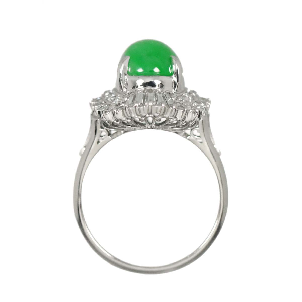 Jade 4.15ct Diamond 0.96ct Ring Pt Platinum size6.25-6.5(US)