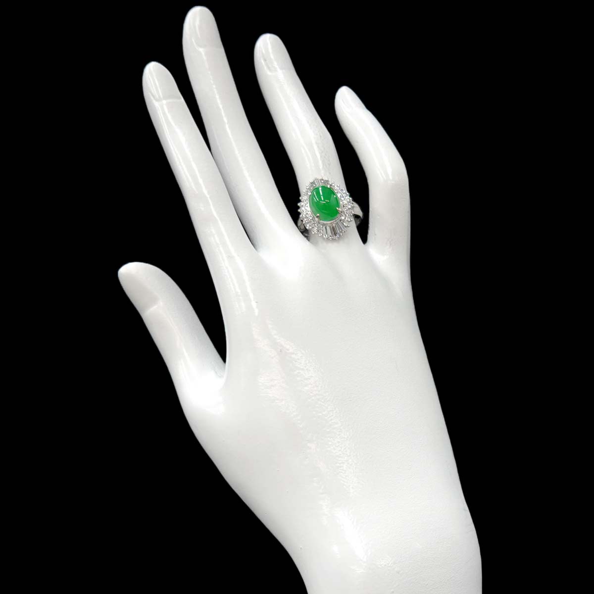 Jade 4.15ct Diamond 0.96ct Ring Pt Platinum size6.25-6.5(US)