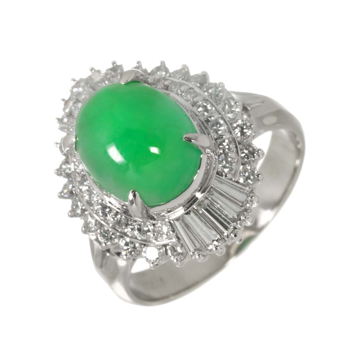 Jade 4.15ct Diamond 0.96ct Ring Pt Platinum size6.25-6.5(US)