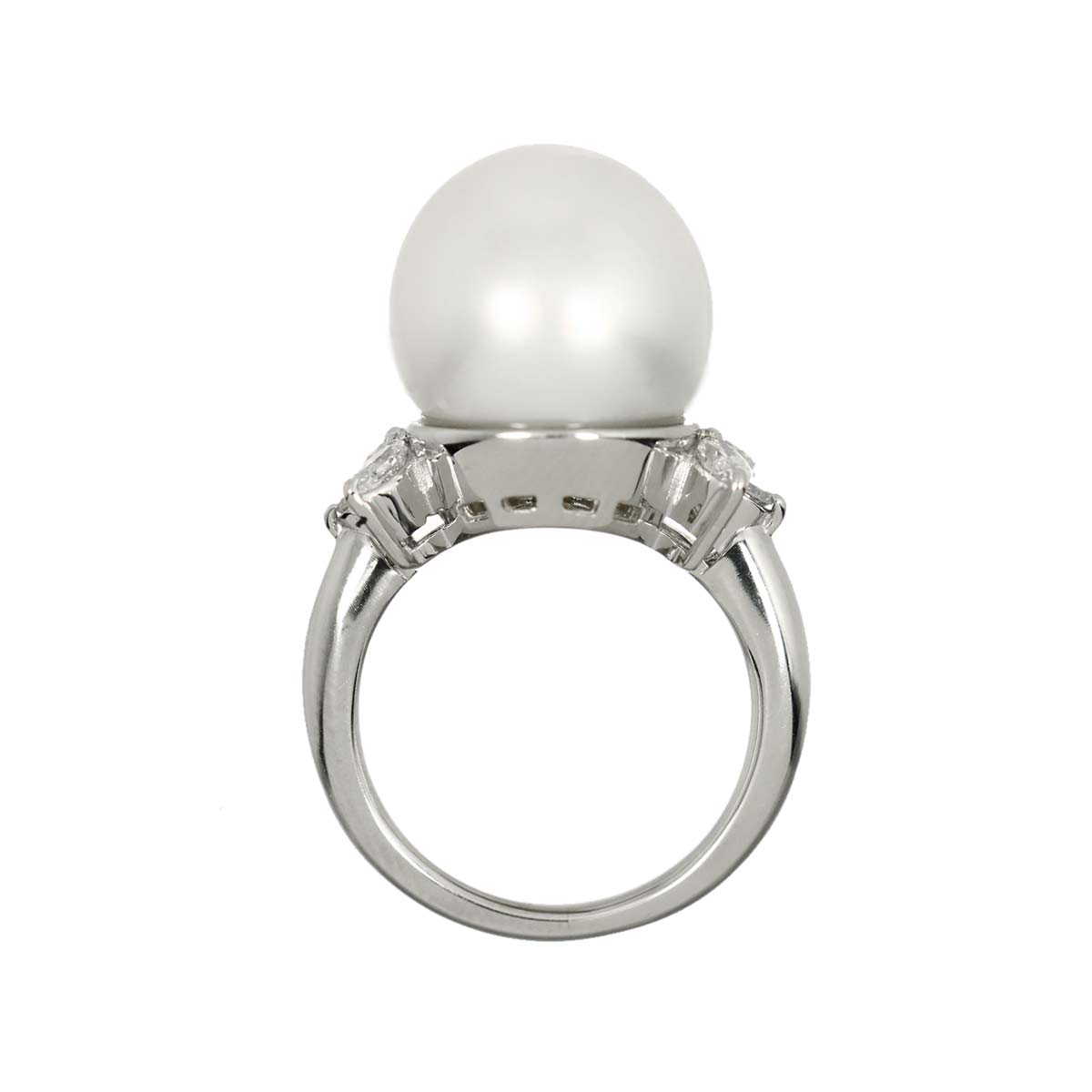 South Sea pearl 12.6mm Diamond 0.38ct Ring Pt Platinum Size4-4.5(US)