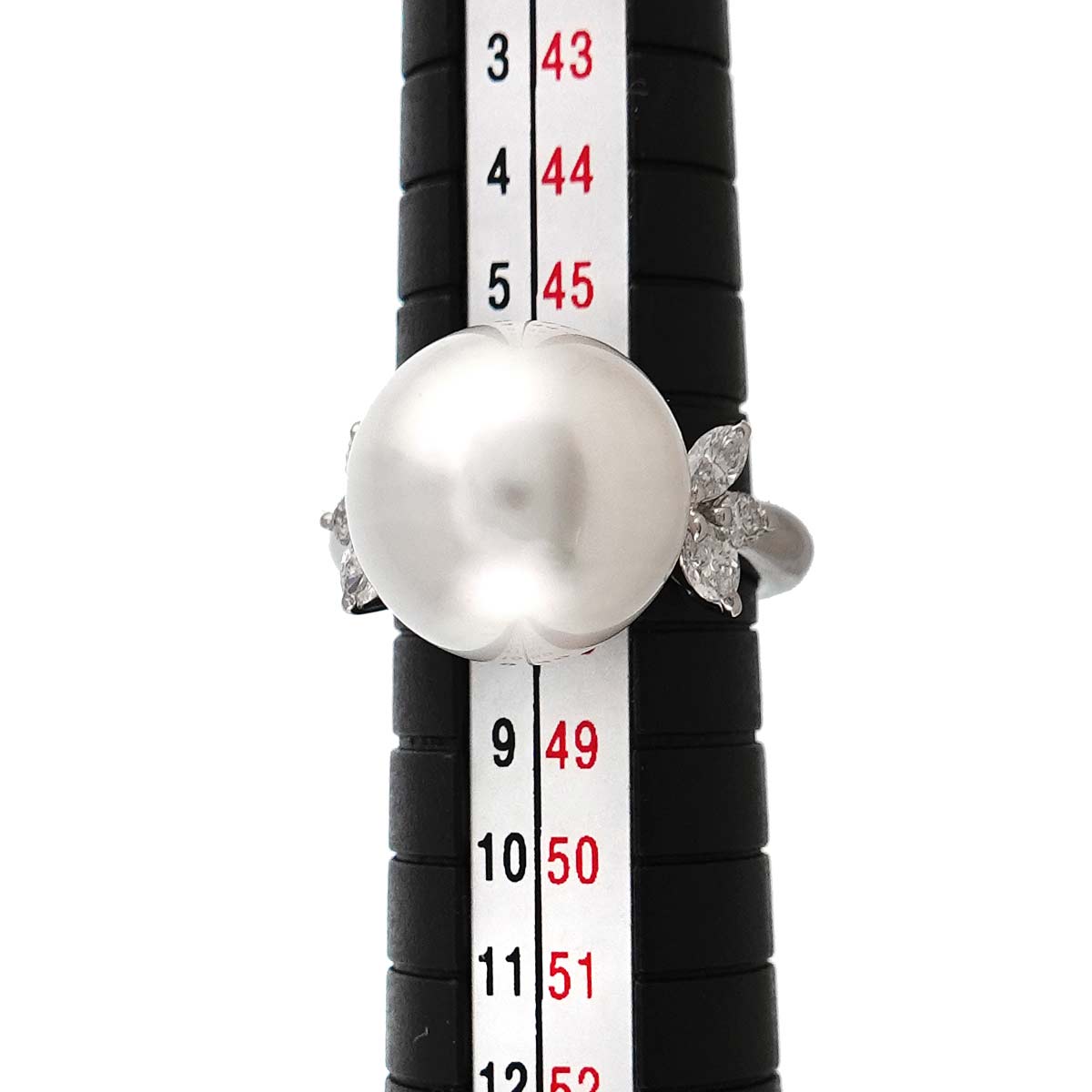 South Sea pearl 12.6mm Diamond 0.38ct Ring Pt Platinum Size4-4.5(US)