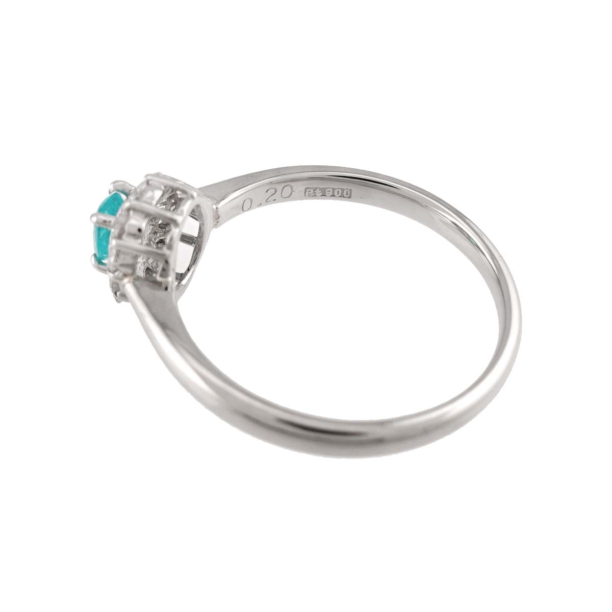 Tourmaline 0.20ct Diamond 0.20ct Ring Pt Platinum size6.75(US)
