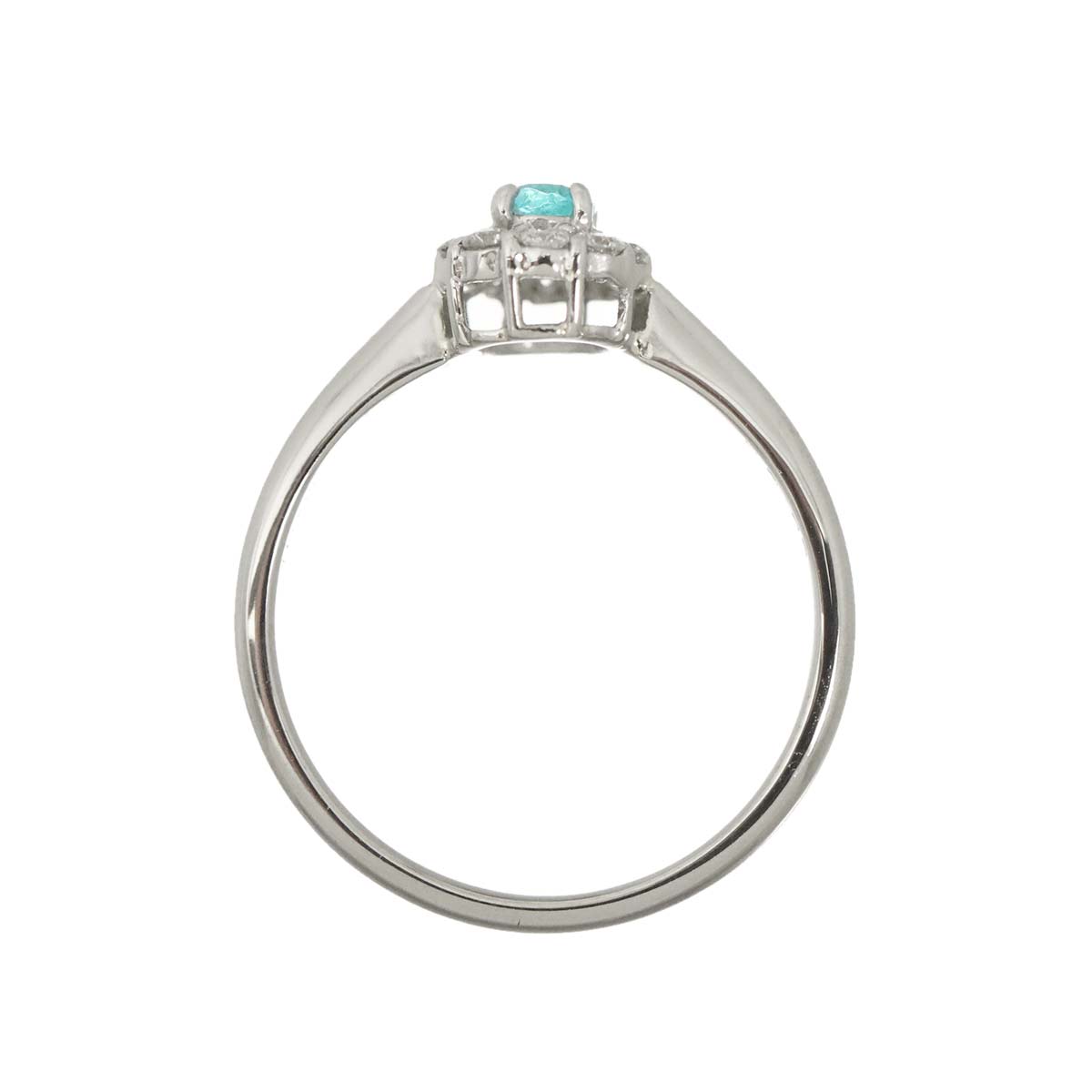 Tourmaline 0.20ct Diamond 0.20ct Ring Pt Platinum size6.75(US)