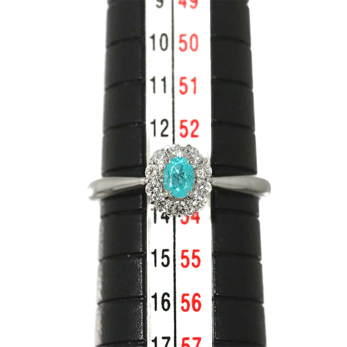 Tourmaline 0.20ct Diamond 0.20ct Ring Pt Platinum size6.75(US)
