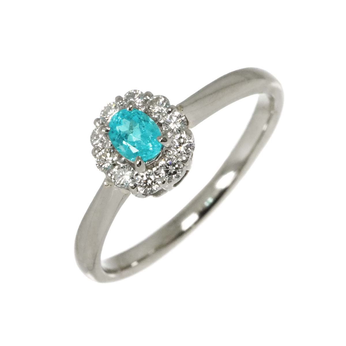 Tourmaline 0.20ct Diamond 0.20ct Ring Pt Platinum size6.75(US)