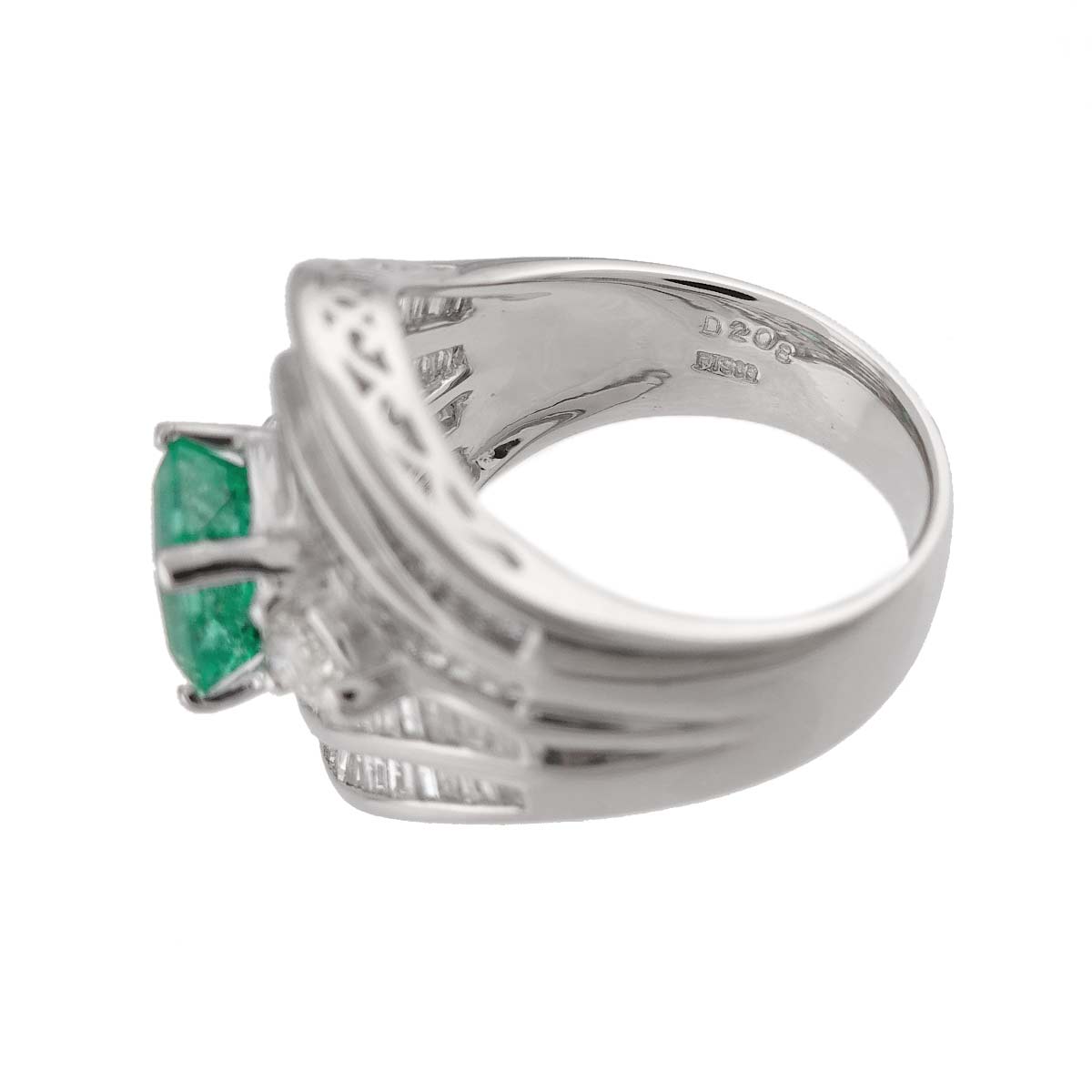 Emerald 1.68ct Diamond 2.08ct Ring Pt Platinum size6(US)