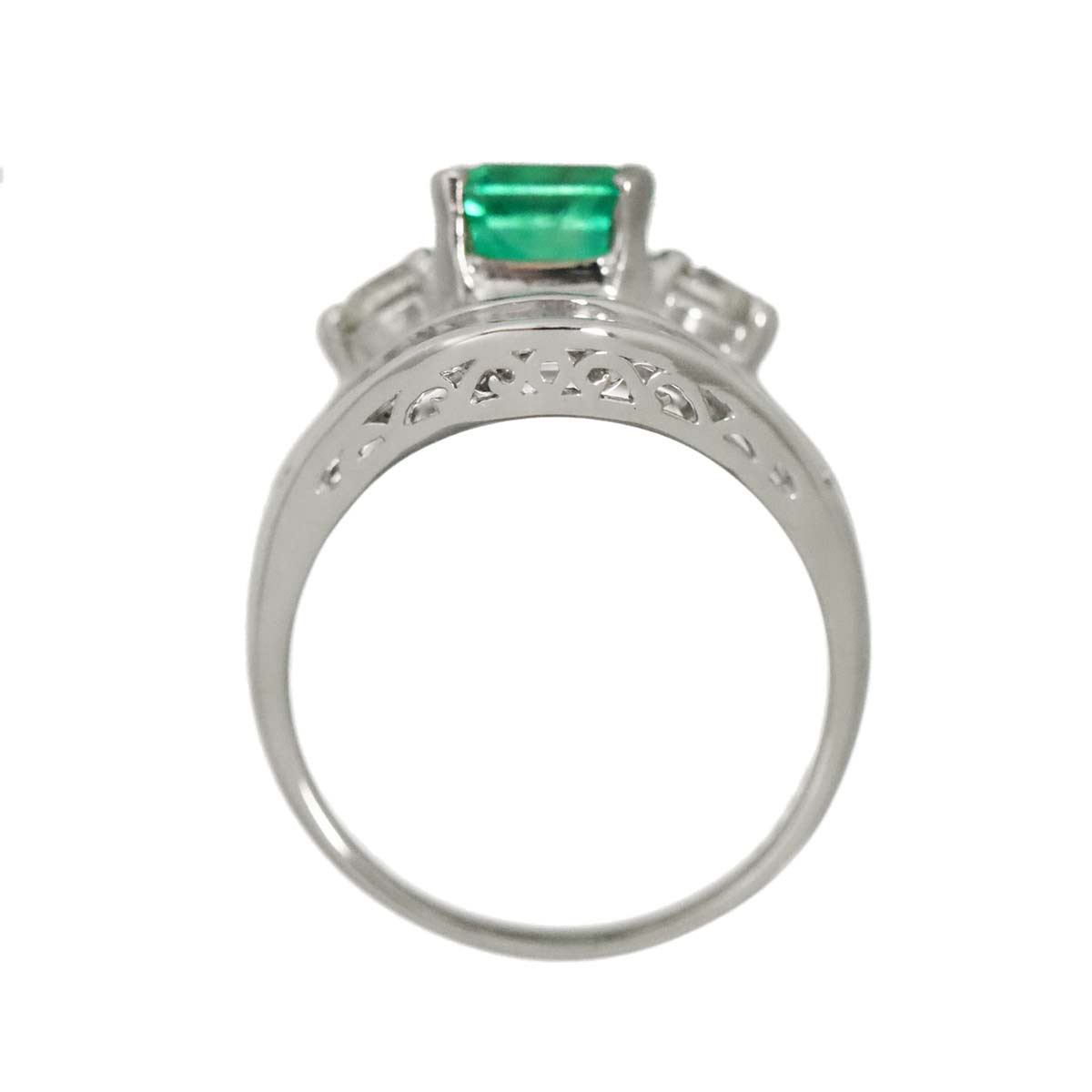 Emerald 1.68ct Diamond 2.08ct Ring Pt Platinum size6(US)