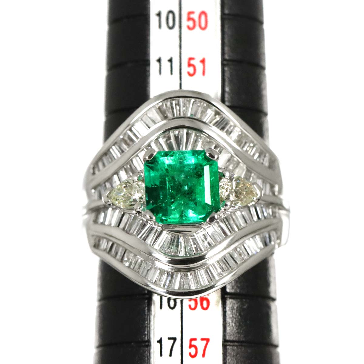 Emerald 1.68ct Diamond 2.08ct Ring Pt Platinum size6(US)