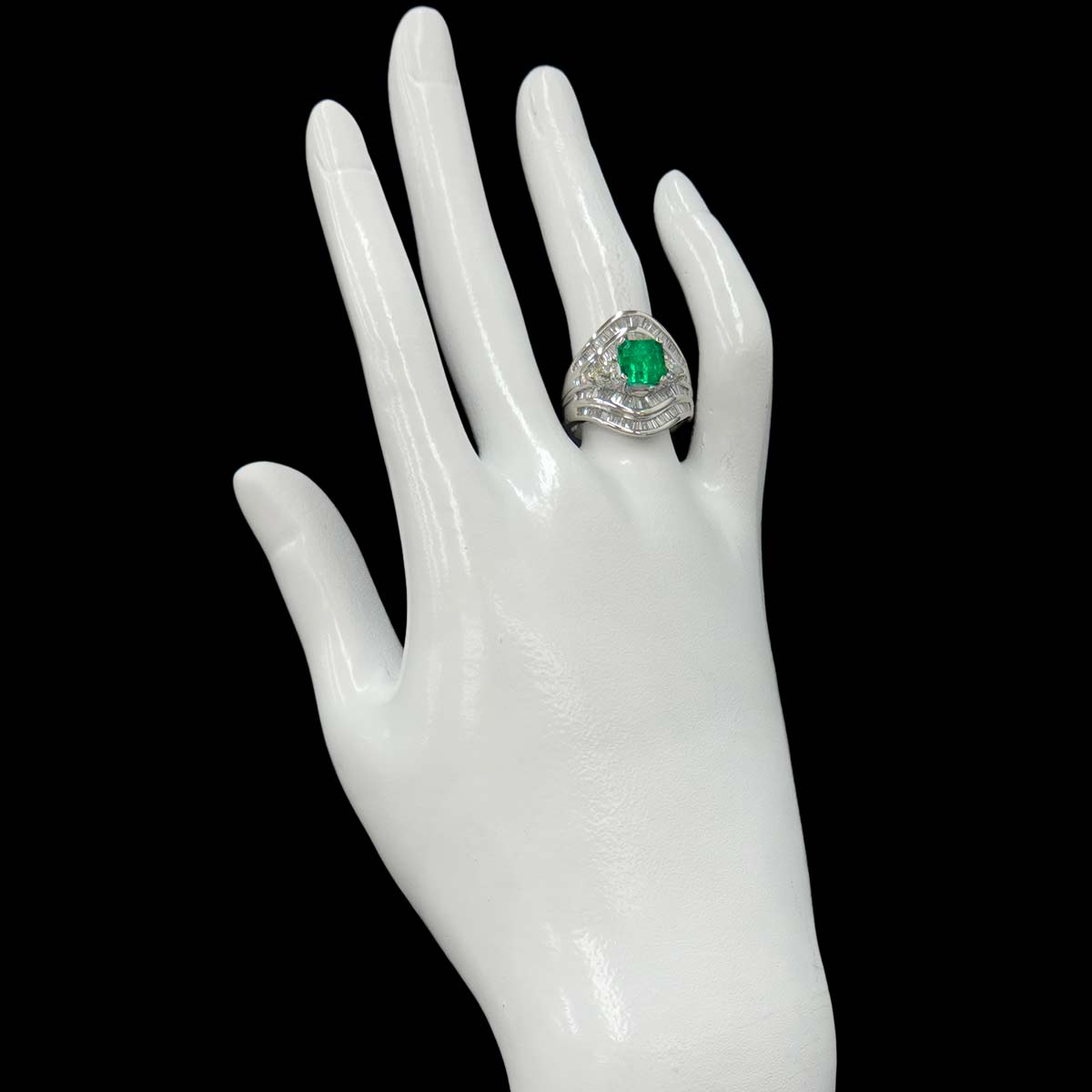Emerald 1.68ct Diamond 2.08ct Ring Pt Platinum size6(US)