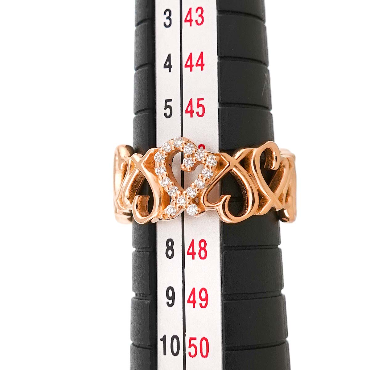 Loving Heart Diamond Ring 18K PG 750 Size4(US)