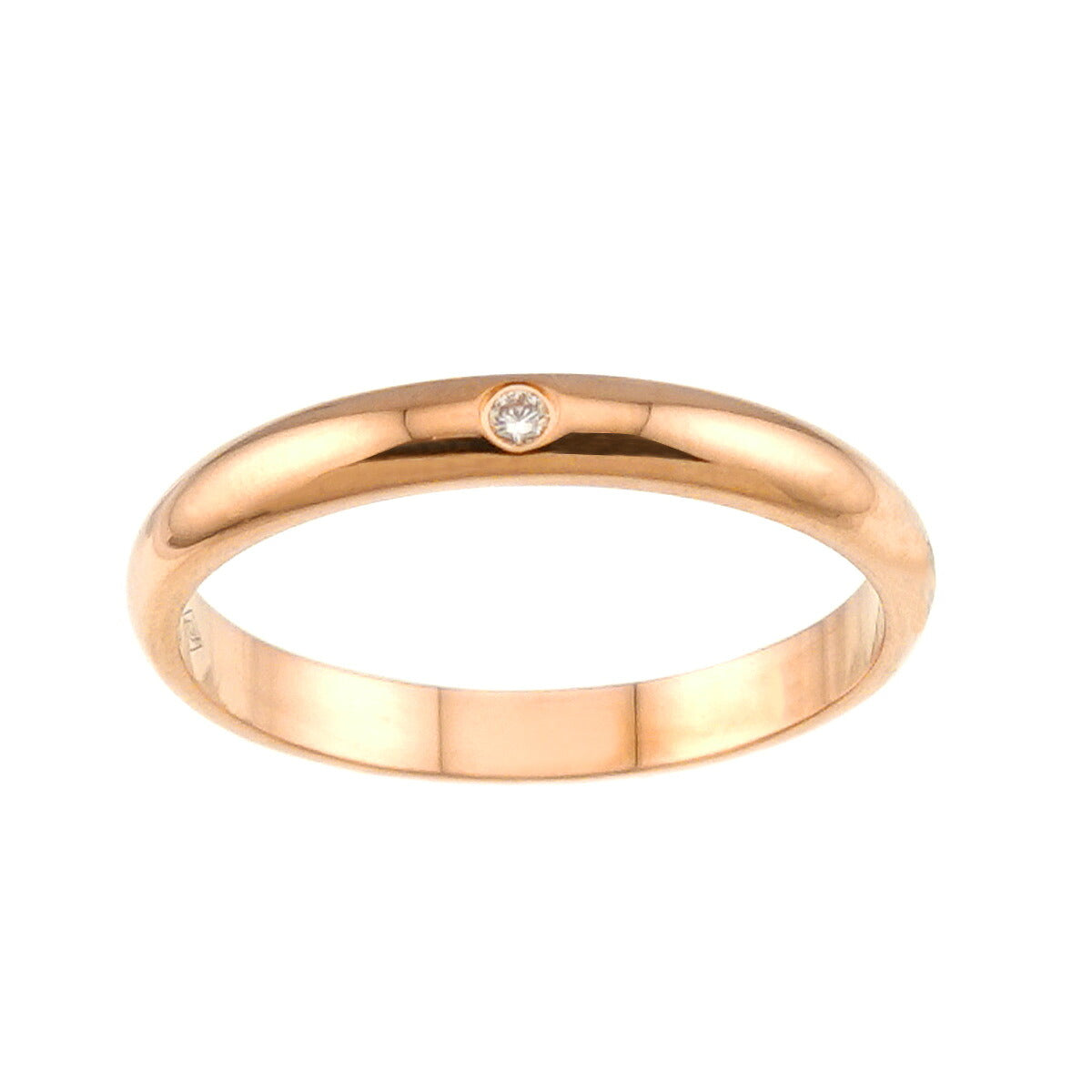 Classic Diamond 1P Ring 18K Pink Gold 750 Size51 5.5-5.75(US)