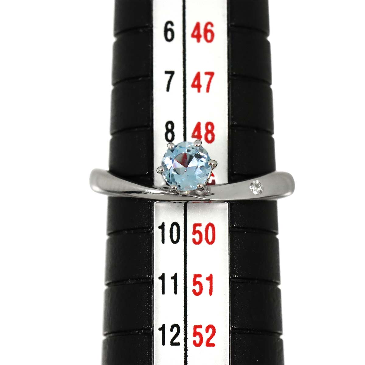 Aquamarine Diamond Ring 18K WG 750 Size4.75-5(US)