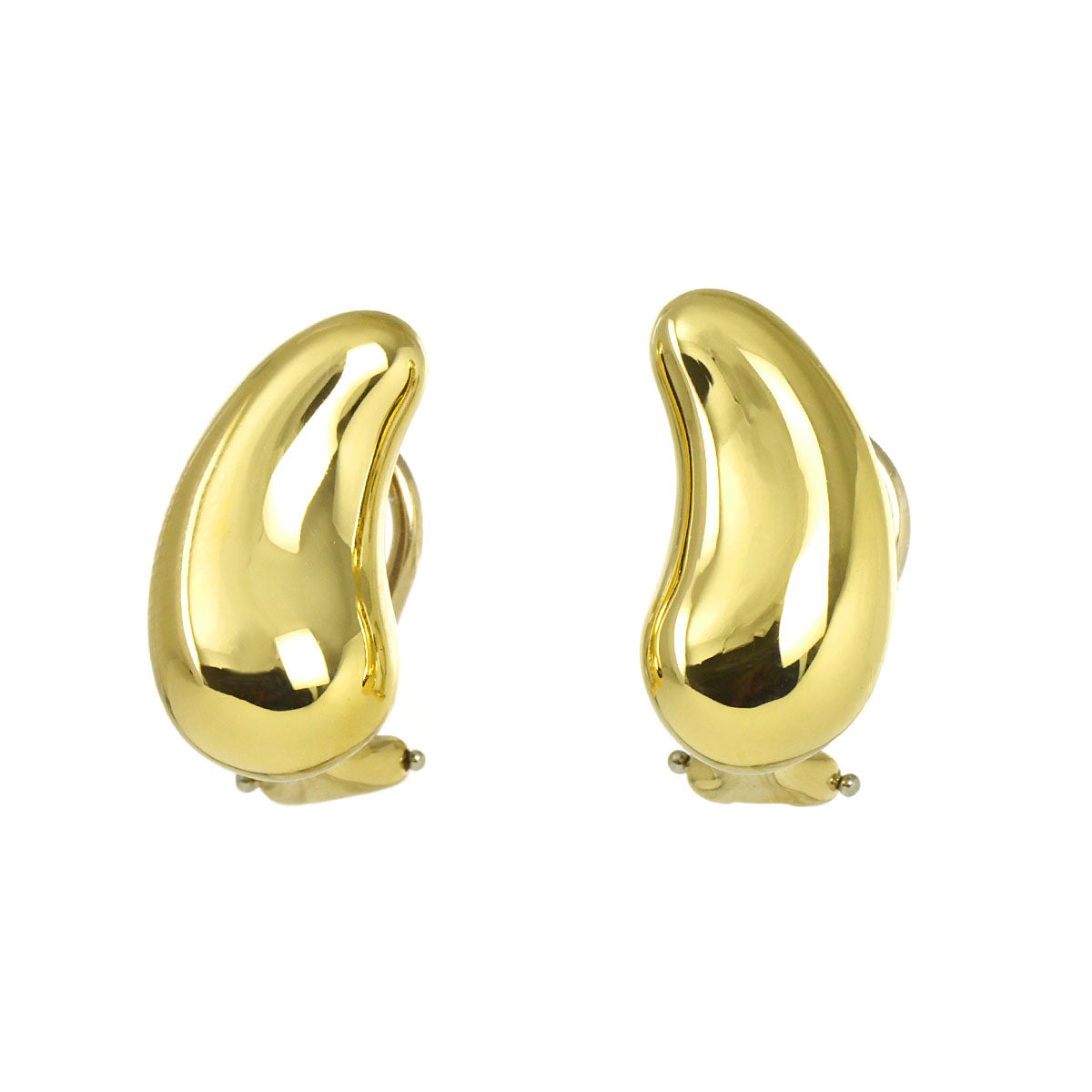 Teardrop Earrings Clip on 18K Yellow Gold 750
