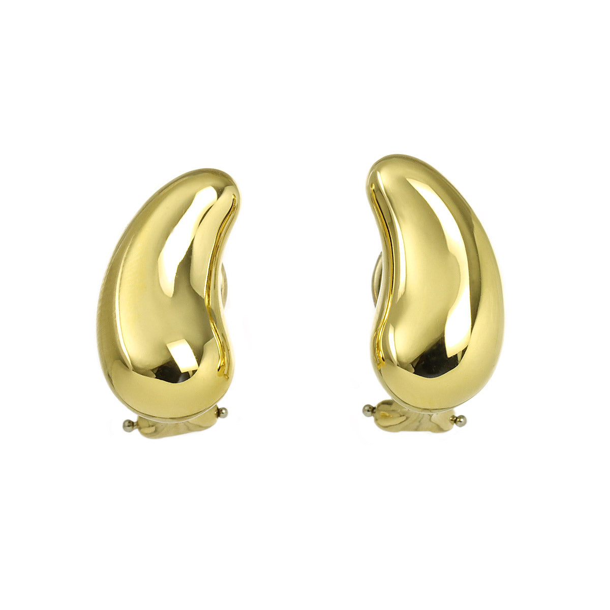 Teardrop Earrings Clip on 18K Yellow Gold 750