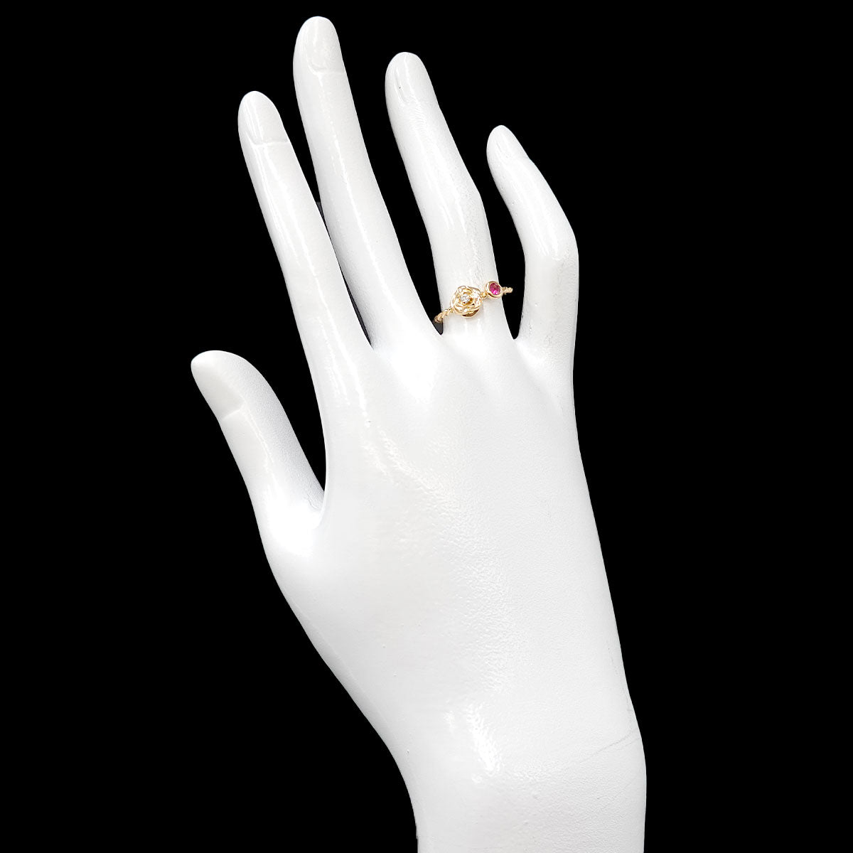 Rose Twist PinkSapphire Diamond Ring 18K PG 750 Size50 5.25(US)