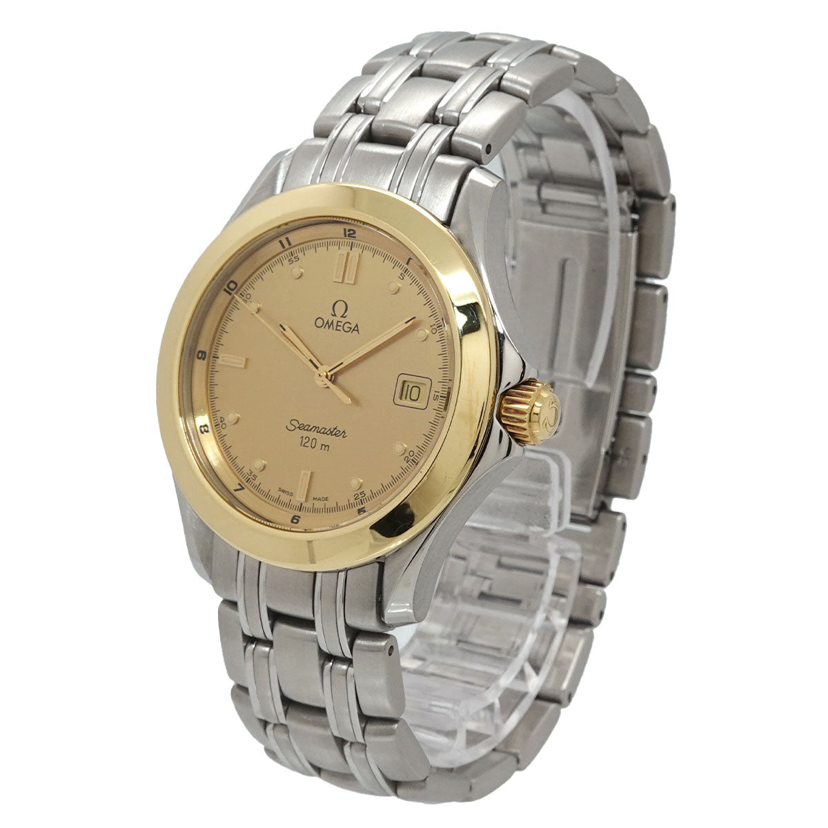Seamaster 120 2311.10 Date YG Quartz Gold Dial Mens Watch