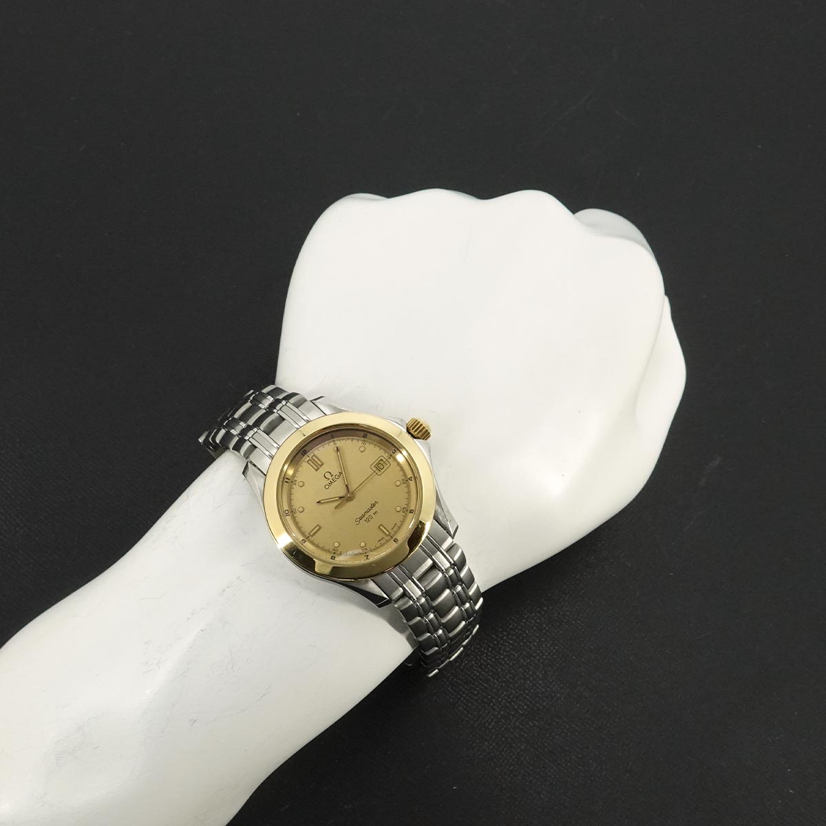 Seamaster 120 2311.10 Date YG Quartz Gold Dial Mens Watch