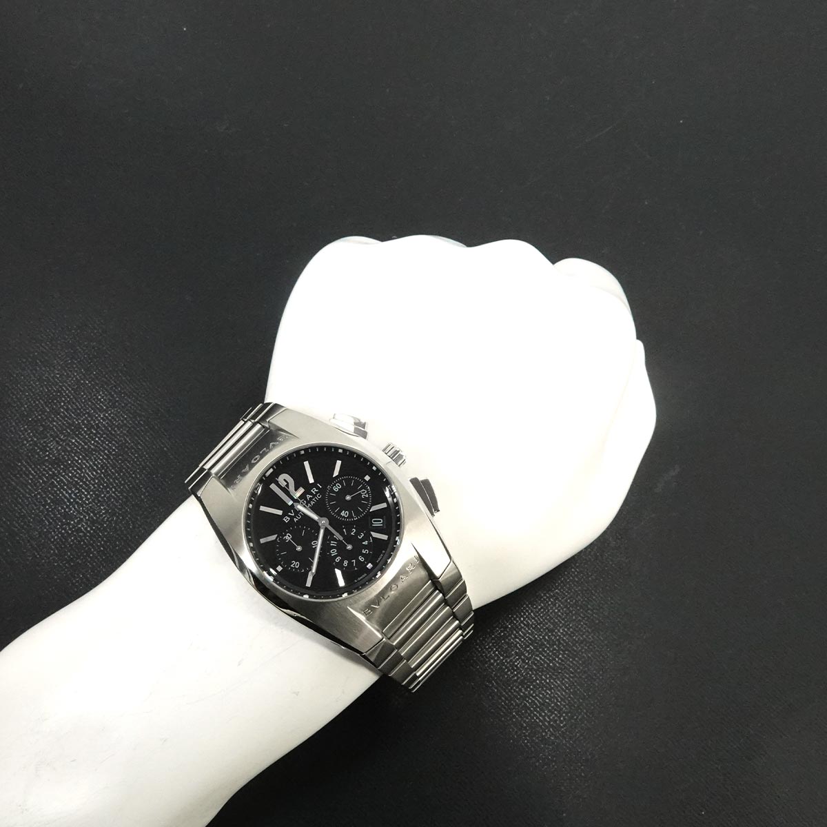 Elgon Chronograph Black Dial Automatic Rubber EG40SCH Mens